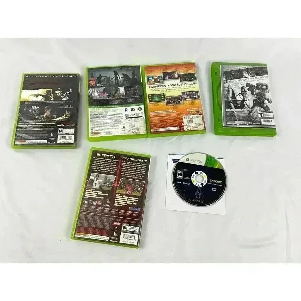 Lot‎ of 6 Xbox 360 Resident Evil Arcade Batman Sports Working Bundle